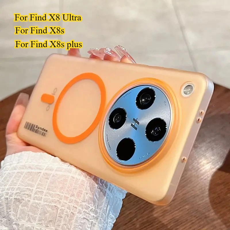 

For Find X8 Ultra Case Luxury Transparent Magnetic Frosted PC Cover for OPPO Findx8 Ultra X8S+plus X8 Pro Shockproof Case