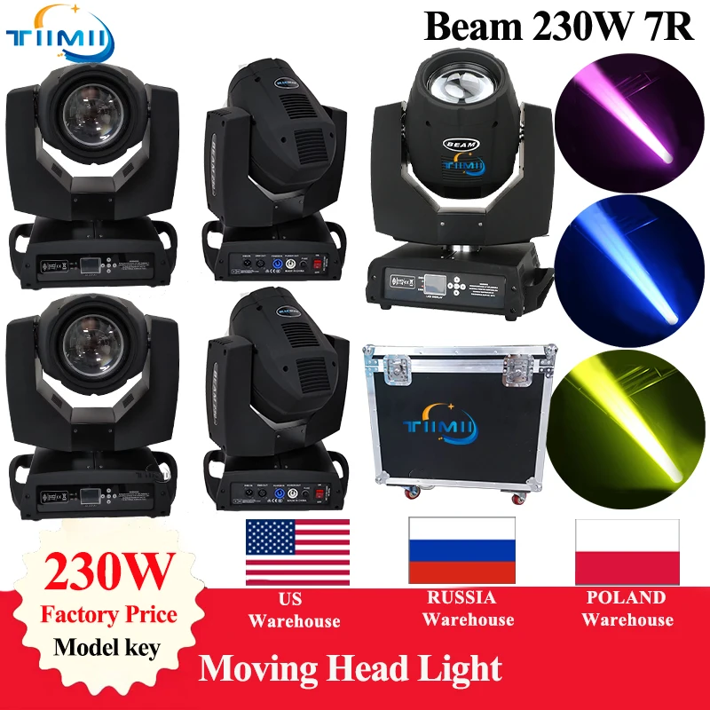 6pcs Lyre Beam 230W 7R Moving Head  Light  DMX Controller Stage  Professional Lamp DJ Disco Ball Wedding Lights Lyre Beam 7r