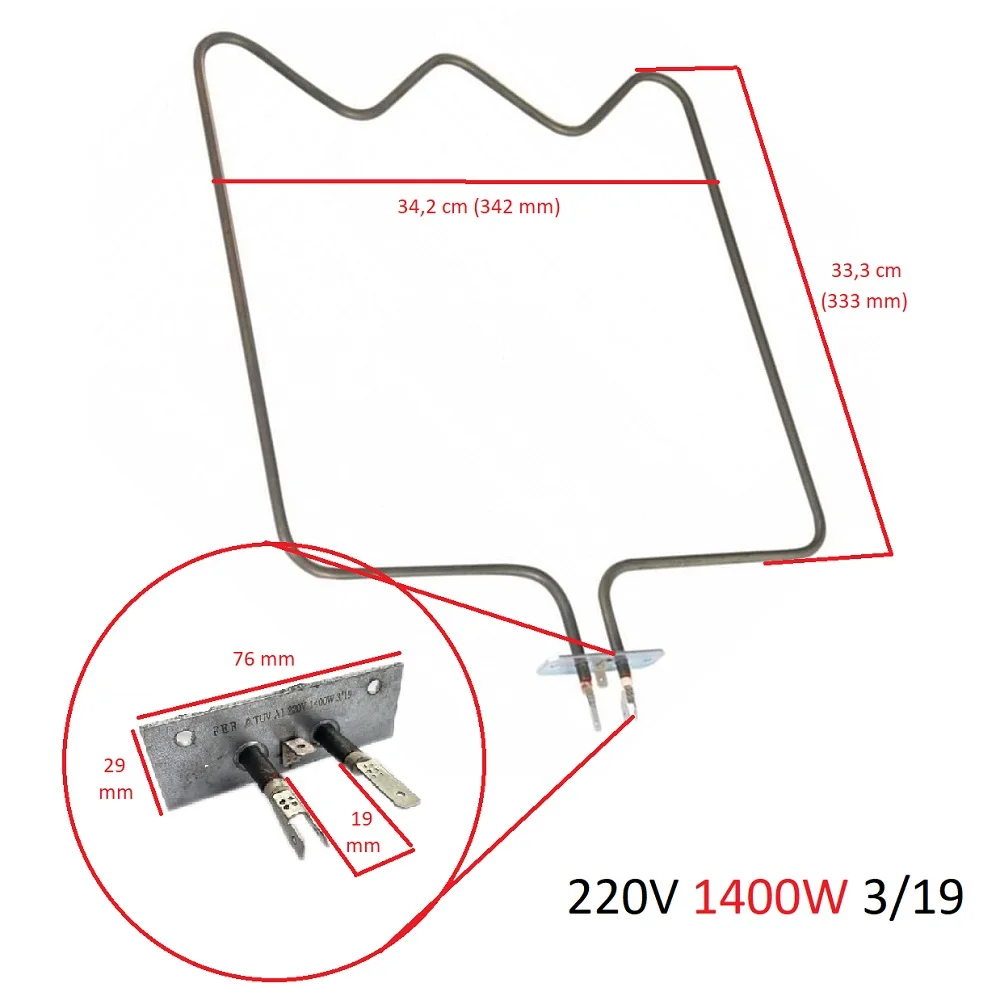 Compatible for Backhoe BK4200S BK4200S 6540 D6624DG 4201 Bottom Furnace Coil 1400W - 262900002