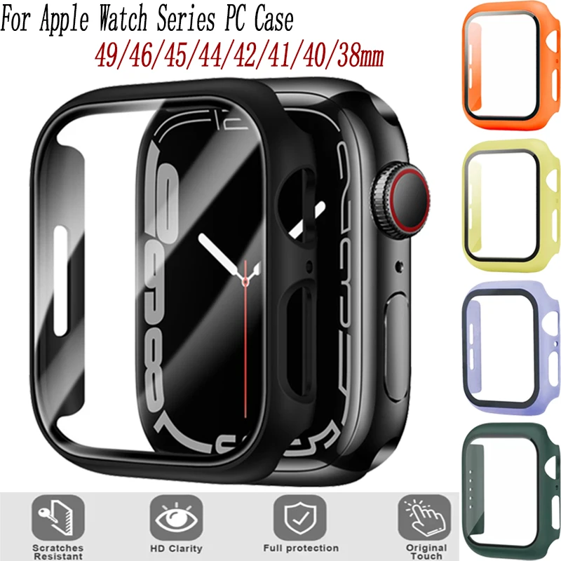 

PC Case For apple watch series Ultra3-1 49mm 11 10 46mm 42mm Shell and membrane integrated hard shell iWatch 9 8 7 6 5 4 SE belt