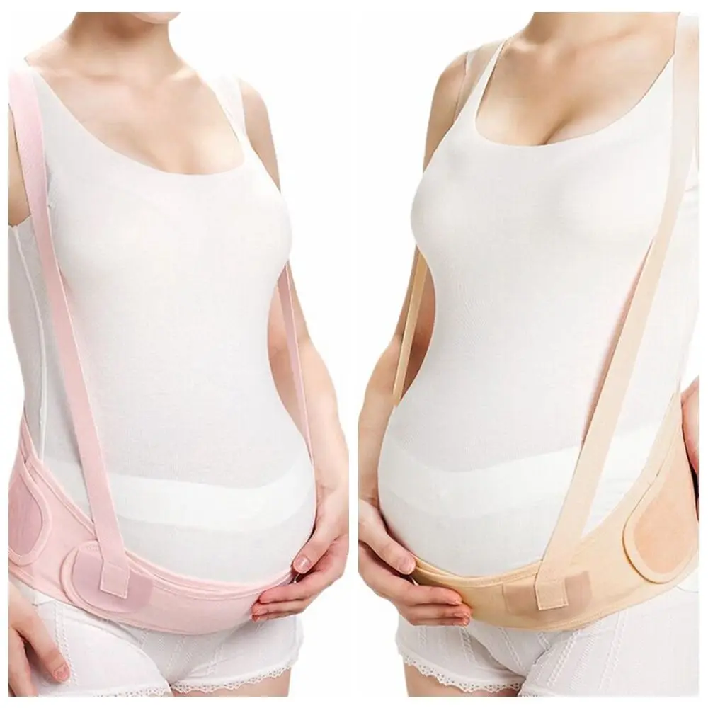 Solid Color Pregnant Belt Double Support Multipurpose Maternity Belly Belt Back Brace Protector Relieving Back Pelvic