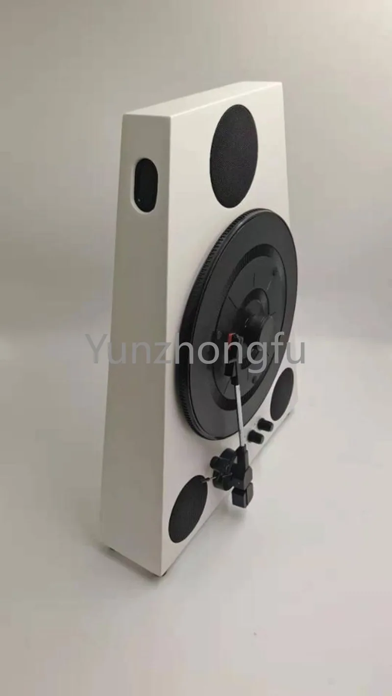 New Wall Mount  White Bluetooth Retro Record  Player Vinyl Vertical Turntable  with 3 Speed