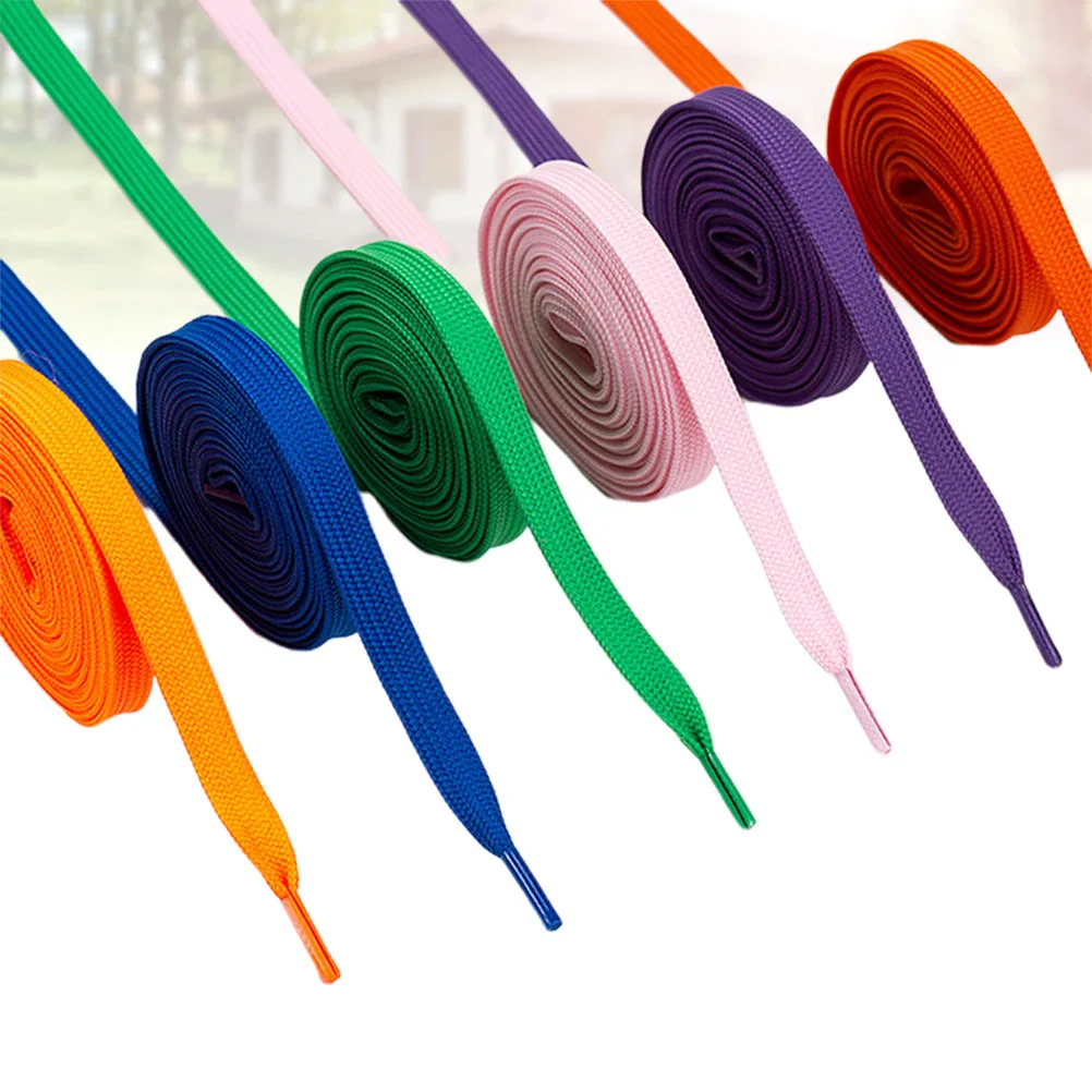

12Pairs Colorful Flat Shoelaces Double Layer Strong Shoelace for Running Mountaineering Casual Sneakers Fashion Shoes