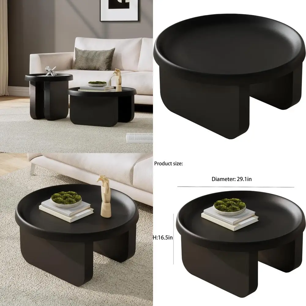 

Contemporary Circular Coffee Table, Distinctive Metal Living Room Centerpiece