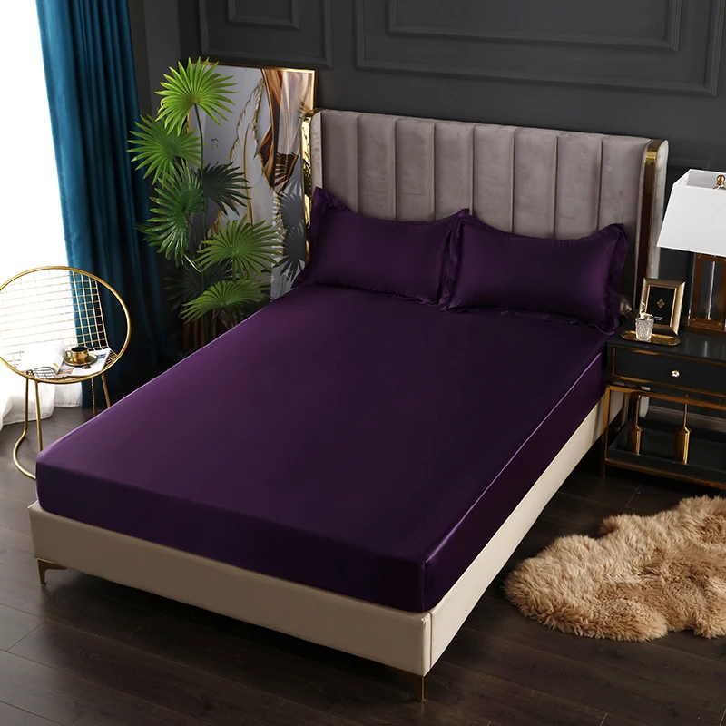 Nuovo lenzuolo con angoli in raso coprimaterasso in Rayon in stile europeo lenzuolo con fascia elastica King 140x200 160x200 biancheria da letto