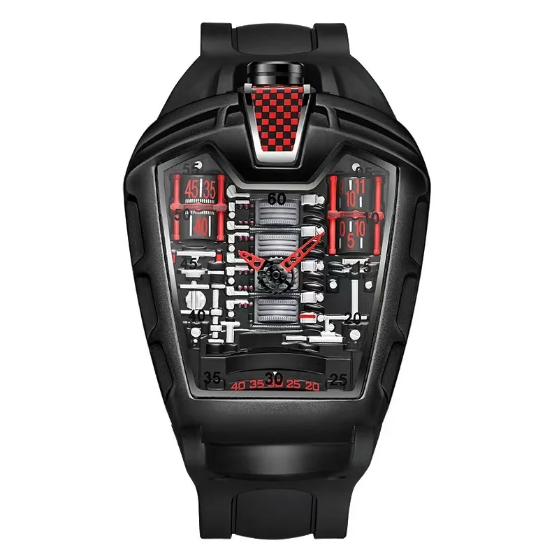 Luxury Barrel Tonneau Quartz Watch for Men Business Casual Analog Male Wristwatch Daily Wear Fashion Dress Watch Gift