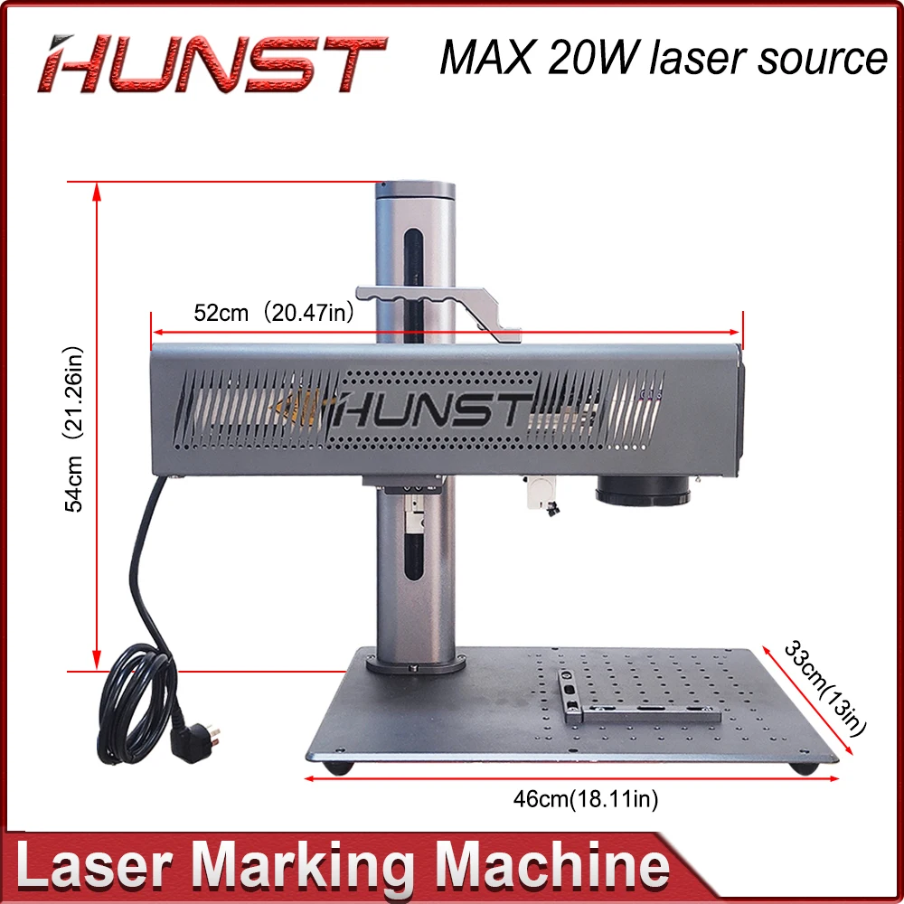 HUNST Portable Mini Laser Engraver MAX 20W Small Fiber Laser Marking Machine for DIY Gift Metal Gold Silver Ring Jewelry Engravi