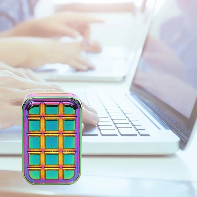 ของเล่นฟิดเจ็ตแม่เหล็กโลหะรูปช็อกโกแลต 1 ชิ้น ของเล่นฟิดเจ็ตสำหรับผู้ใหญ่ ของเล่น EDC บรรเทาความวิตกกังวล ของเล่นแก้เบื่อสำหรับผู้มีภาวะสมาธิสั้น