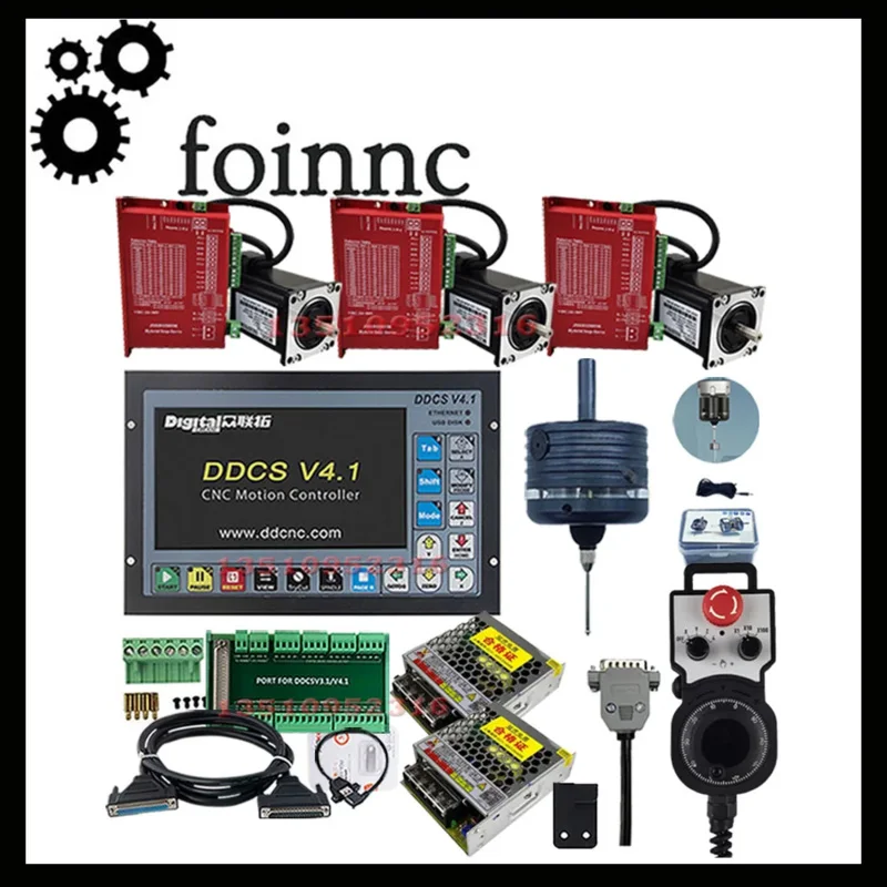 Ddcsv4.1 3 Axis Cnc Independent Controller Offline Control System Nema23 Hybrid Servo Motor Kit 3d Edge Finder E-stop Mpg 75w24v