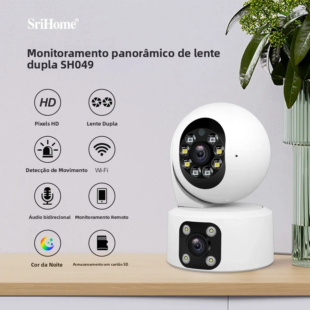 srihome-sh049-デュアルレンズipカメラ-ptz-デュアルスクリーン-スマートホーム-360-°-有線ビデオ監視ipカメラ-動体検知機能付きcctvカメラ