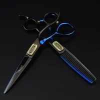 professional Japan 440c steel 6 inch Bull head hair cutting scissors haircut thinning barber cut shears hairdressing scissors