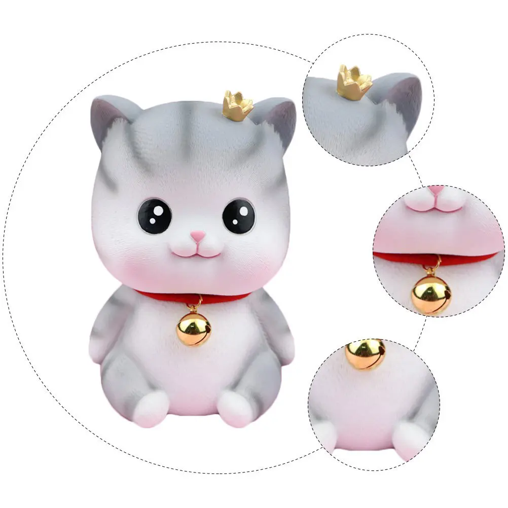 

Kitten Money Pot Vinyl Cartoon Coin Bank Large Capacity Storage Pot For Daily Saving Small Change Container Money Box
