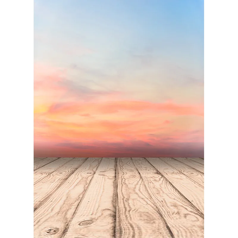 SHUOZHIKE-fondos de fotografía con suelo de madera, paisaje de cielo y mar, retrato de bebé, estudio fotográfico, 21415 FGM-01