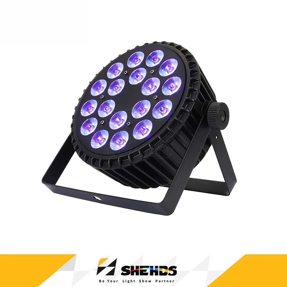 

18x18w RGBWA UV Wash Effect Par Flat Aluminium 6in1 LED Stage Lights For DJ Disco Club Wedding Party DMX512 SHEHDS