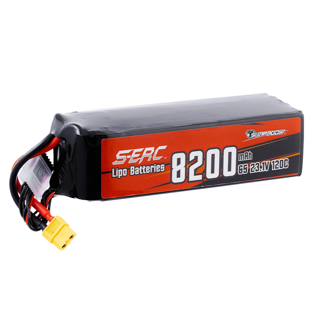 SUNPADOW 6S RC Lipo Akku 8200mAh für 23,1V 120C mit XT60 Hochleistungsanschluss für RC Flugzeug Quadcopter Drohne FPV Helikopter