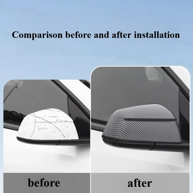For Tesla Model Y/3 2017-2025 Highland Rearview Mirror Cover Rearview Mirror Protective Cover Accessories for Decoration Tools