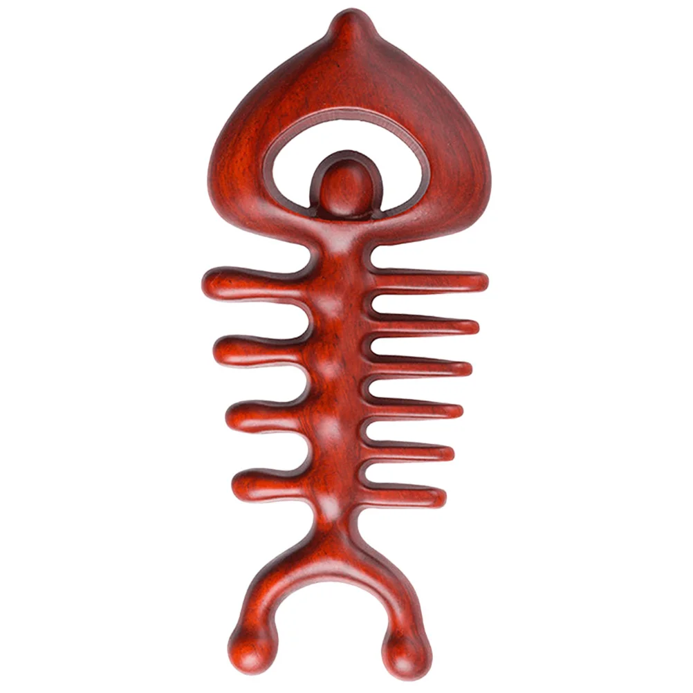 مشط تدليك محمول مصنوع من مواد خشبية، تصميم رائع مصقول جيد، مناسب للتدليك والاسترخاء وتمتد لتخفيف فروة الرأس #6