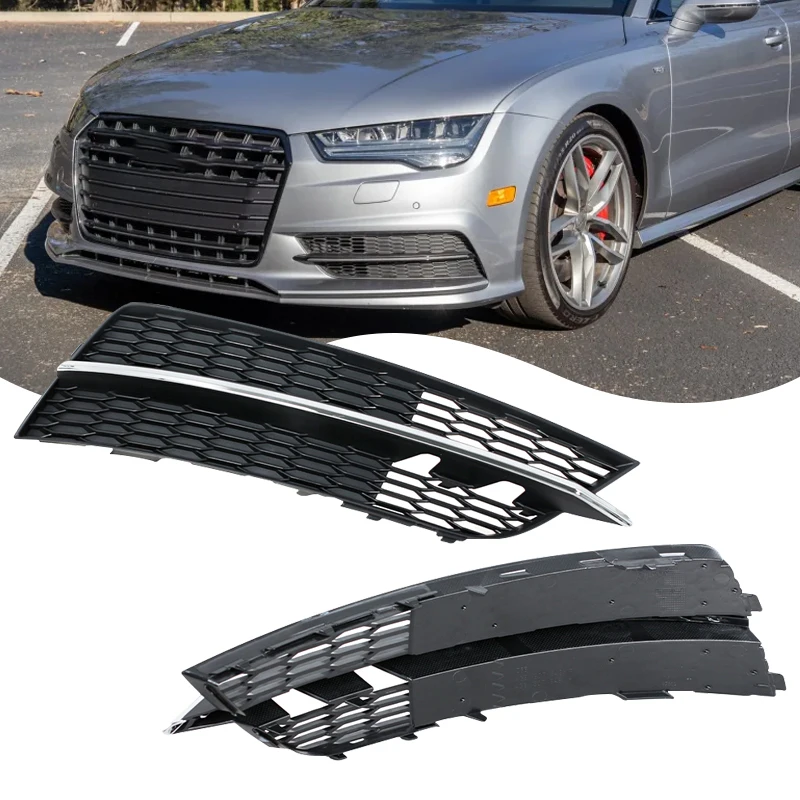 

Аксессуары для передней решетки бампера автомобиля Audi A7 S7 2015-2018, спортивная версия, рамка противотуманных фар, накладка на дневные ходовые огни