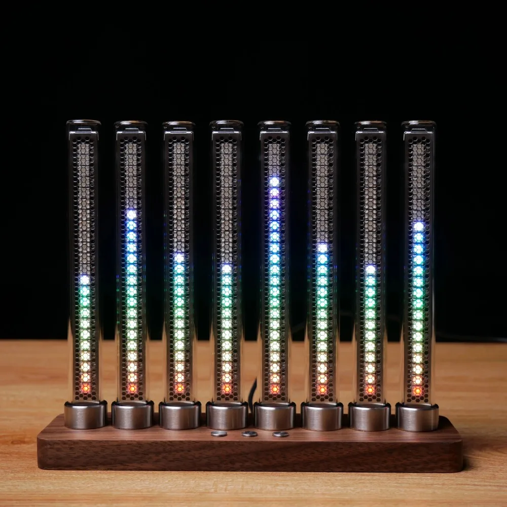 Music Spectrum Analog Glow Tube Level Indicator VU Meter Music Rhythm Ambient Light LED Pickup Lamp