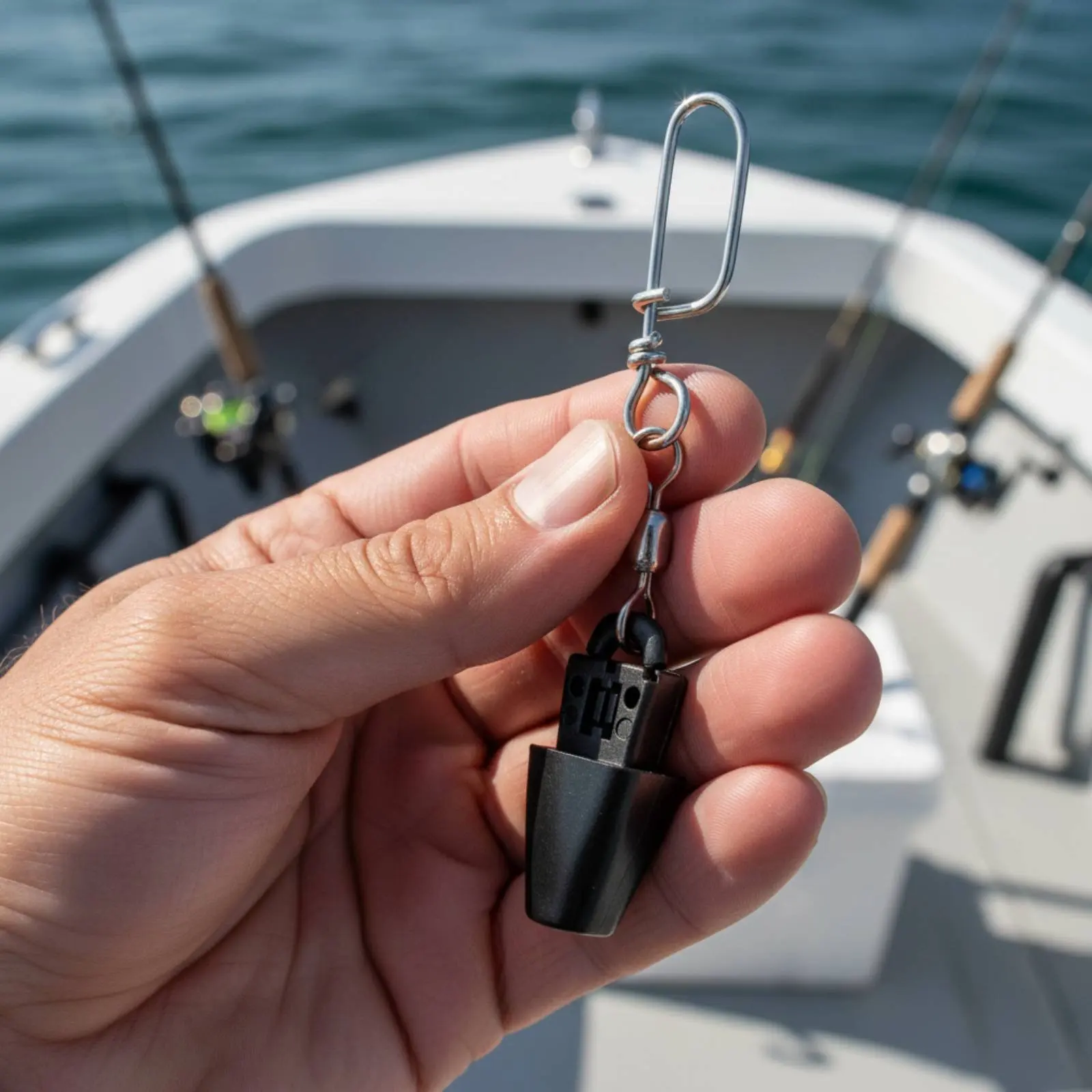 Picture 6: Trolling Weight Connector 304 Stainless Steel Downrigger Release Fastener Downrigger Snap Release Easy Installation