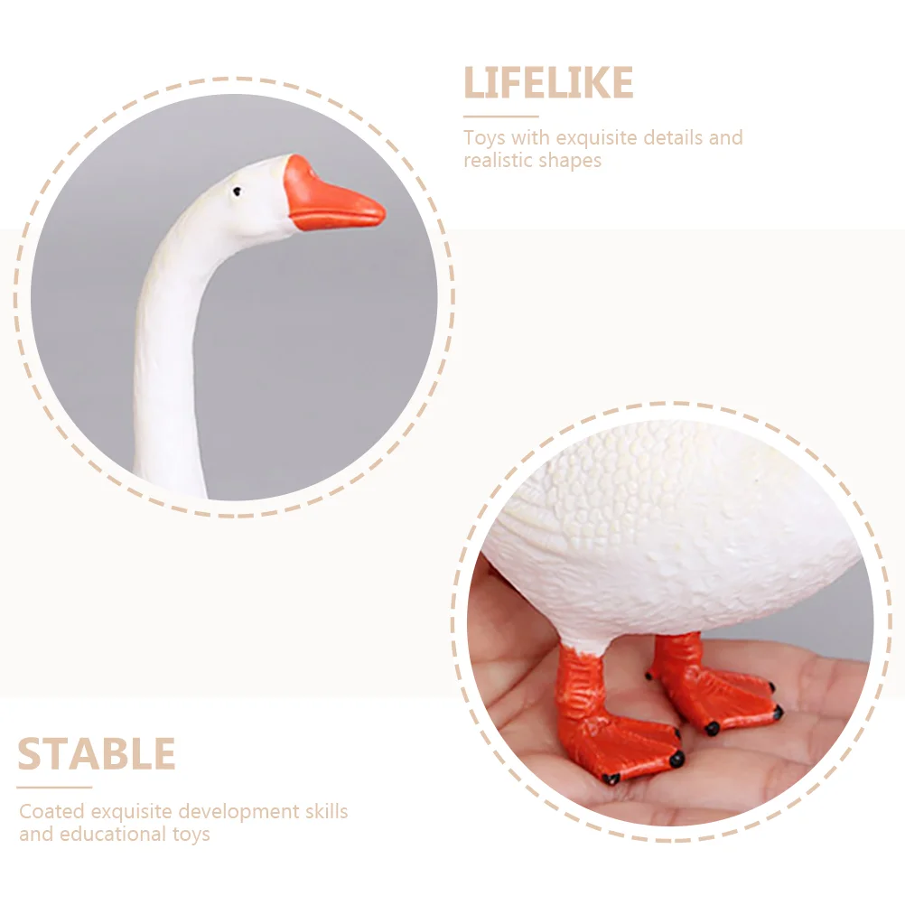 Animal Bath Toys Swan Ornaments Outdoor Plastic Craft Decorate Adorable Goose Figurine White Statue