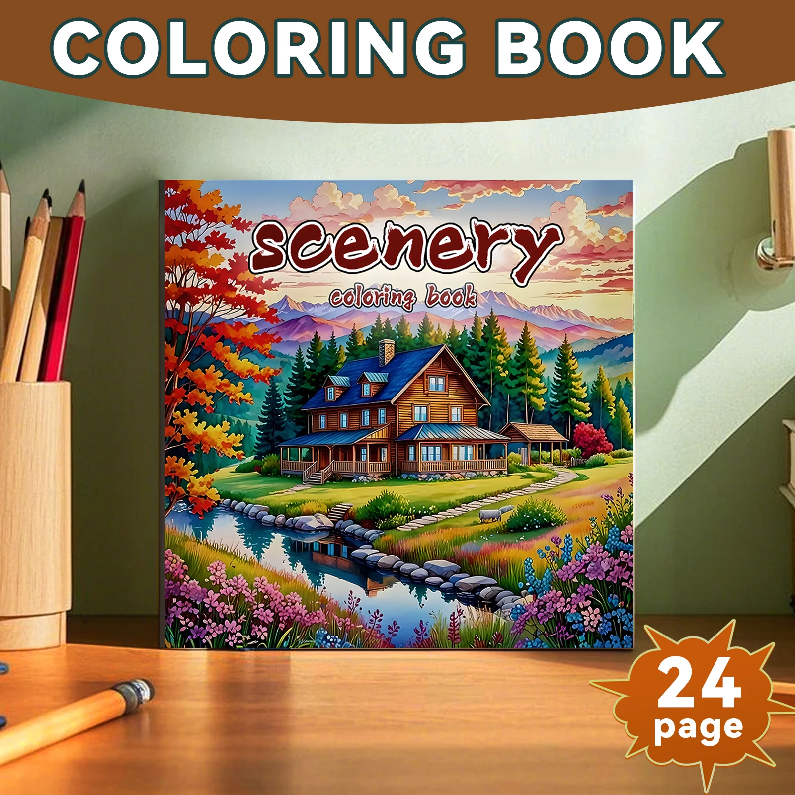 1pc Adult Picture Book 24Page Coloring Books Gift For Birthday Party Relieve Stress Kill Time Graffiti Painting Drawing Art Book