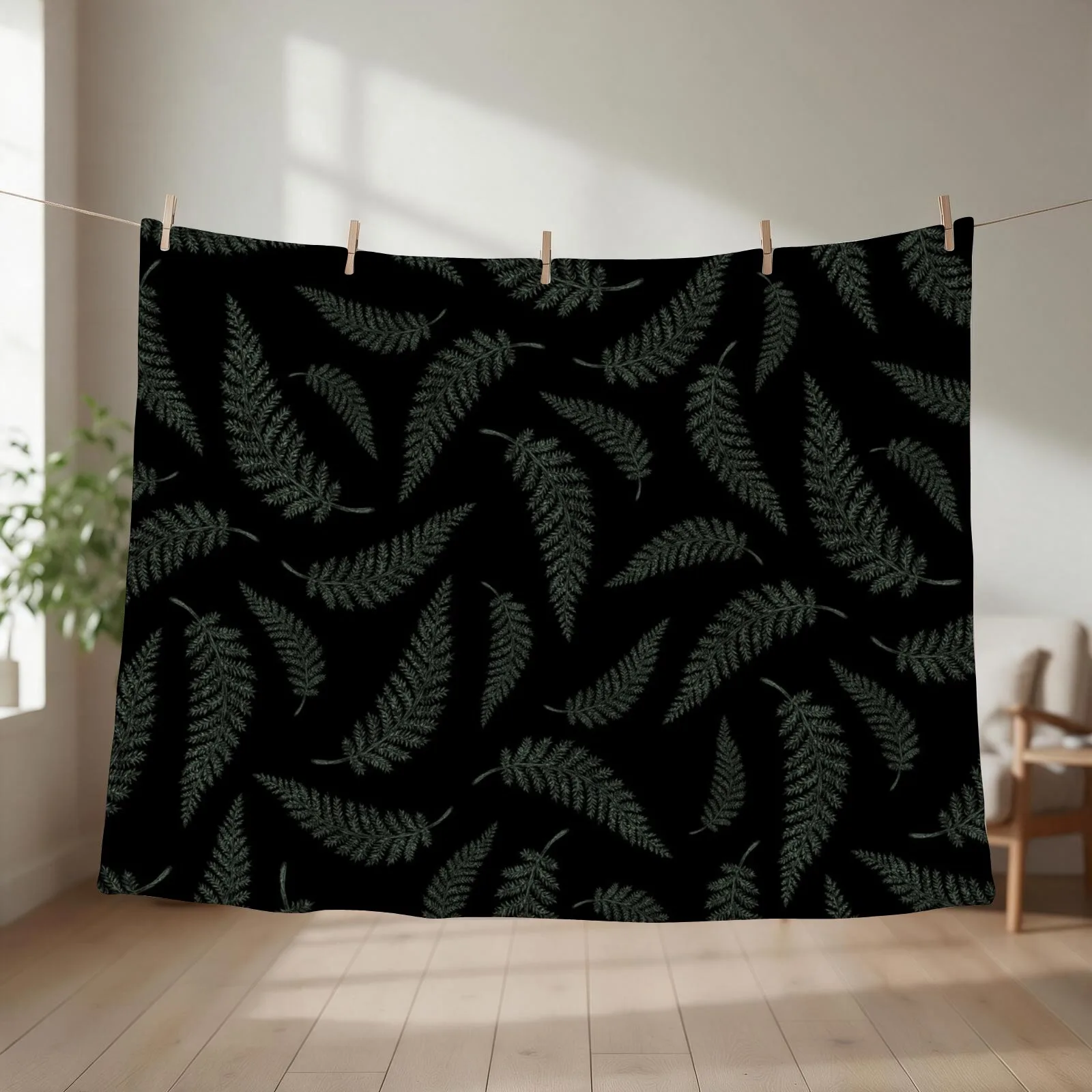 Fern Witch Throw Blanket couch cozy soft plush fuzzy picnic outdoor blanket