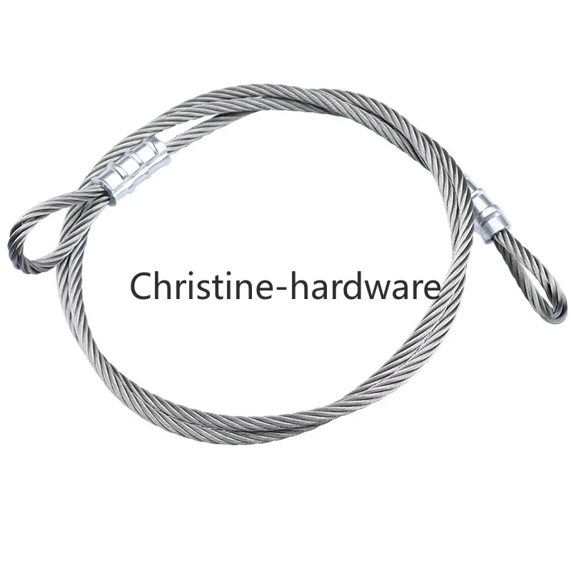 1.5-10MM Dia Stainless Steel Wire Rope Sling Cable Lifting Sling Assemblies with Strong Fastened Eye Loops Custom Made
