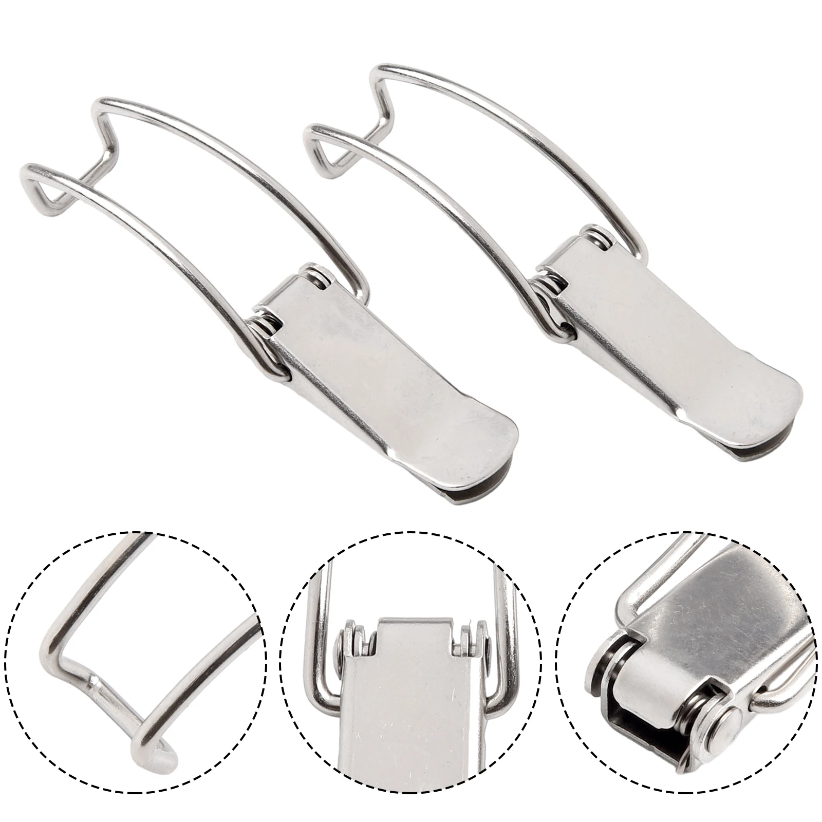 2PCS Lron Schrank Box Haspe Lock Frühling Latch Lock Für Schrank Hardware Feste Verbindung Verhindern Lösen Verformung