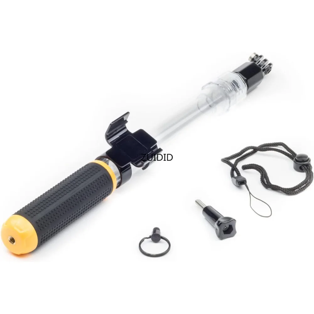 Telescopic Waterproof Float Monopod Crystal Selfie Stick Telescopic Transparent Diving Rod for Phone Gopro HERO 10 9 8 7 6 SJCAM