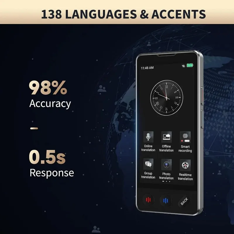 F13 Translator Intelligent AI ChatGPT Voice Assistant Accurate Translation Supports 140 Languages Offline Photo Recording