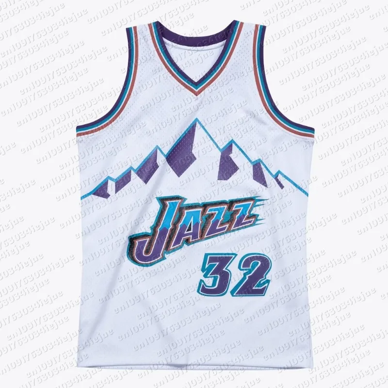 Alonzo Mourning # 33 Retro Basketball Shirt Family Blue Striped Breathable Mesh Sleeveless Sportswear Tank Top view 2