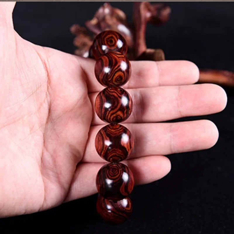 

Genuine Goods Authentic Hainan Scented Rosewood Bracelet Ghost Face -to-Eye Persea Americana Older Material Made Prayer Beads