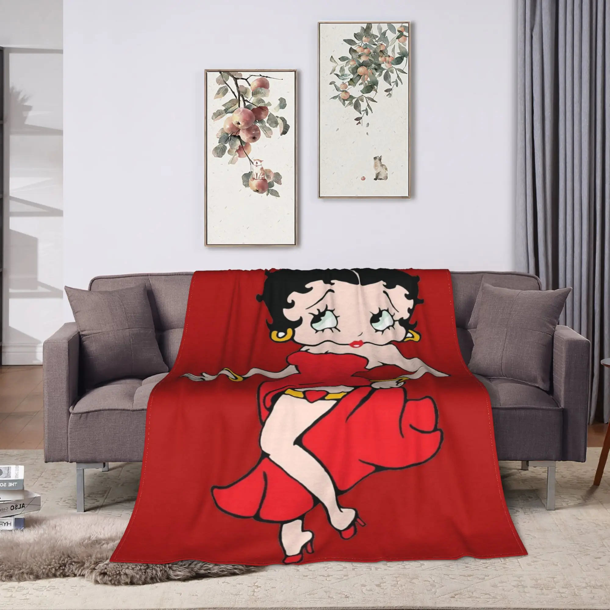B-Bettys Boops Blanket Quality Soft Warm  Throw Blanket Winter Kids Outdoor Pattern Bedspread