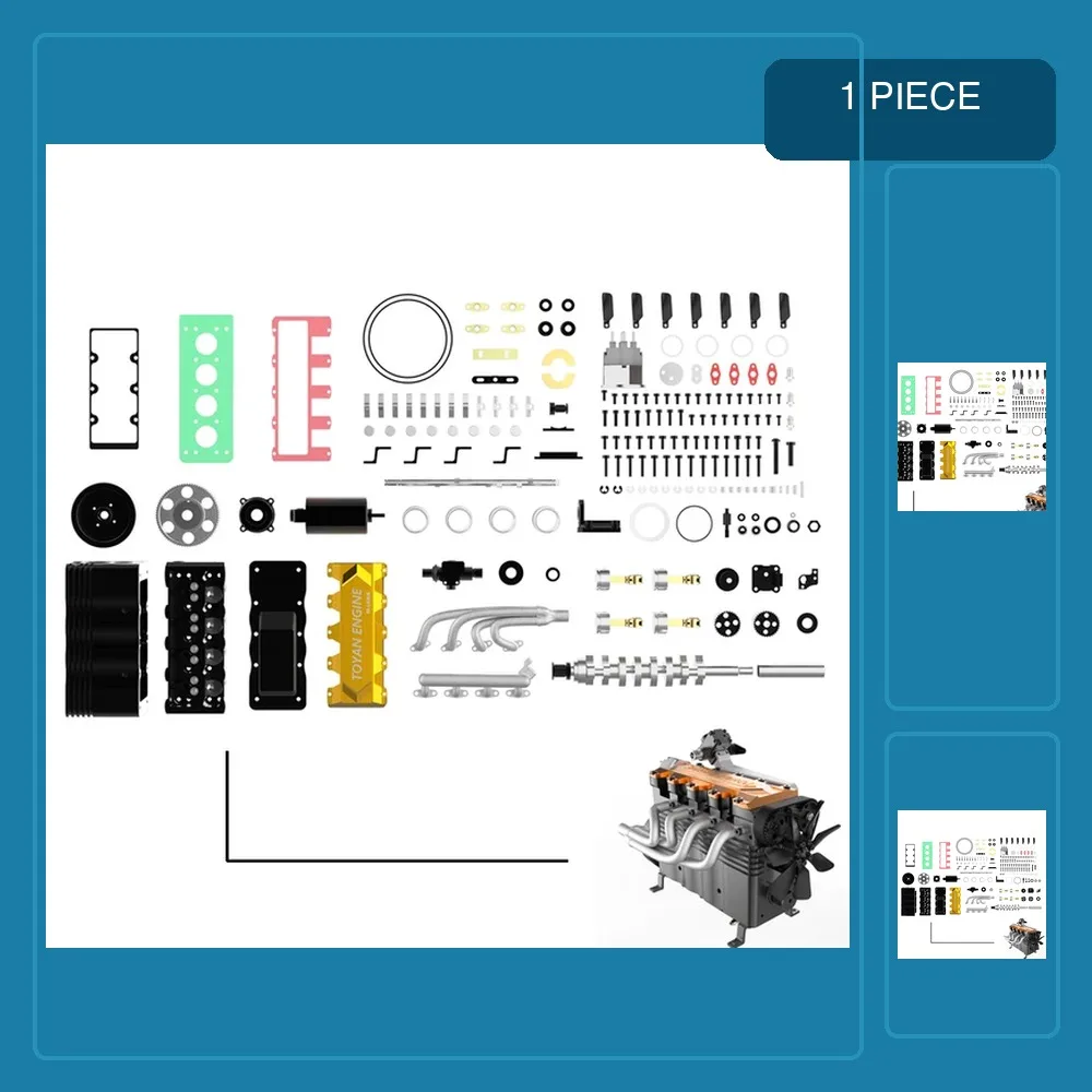 TOYAN FS L400BGC Gas Engine Model Kit Metal Working Inline Four-Stroke Four Cylinder Engine DIY Assembly Model Toy