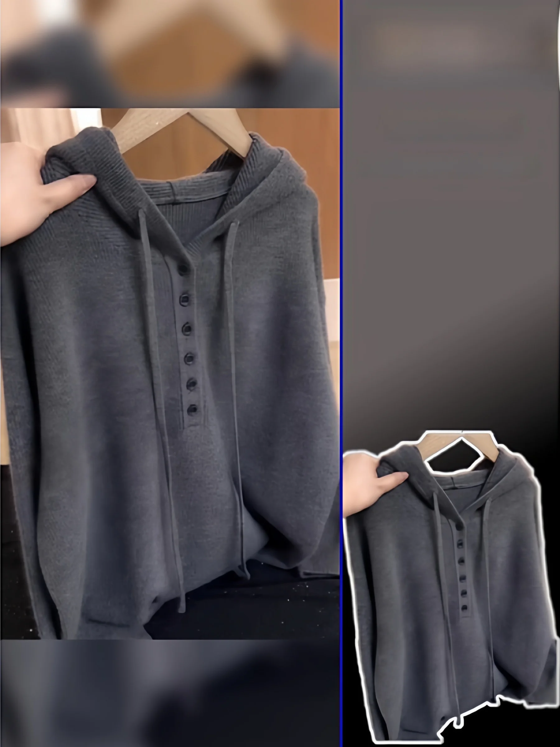 

Свободный корейский вязаный худи-свитер для многослойных образов, базовый топ для женщин больших размеров, весна-осень, новинка, теплая одежда