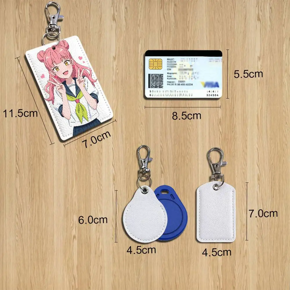 Miyu Suzuki You and I Are Polar Opposites Leather Card Holder with Exquisite Keychain purpose Case for Metro ID Access Control