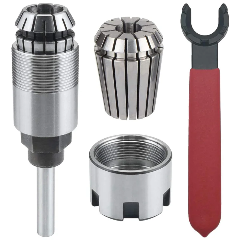 

2X Shank Router Bit Colle Collet Extension Chuck Converter Adapter,Convert 1/2,1/4-Inch Shank Bit With ER20 Collet