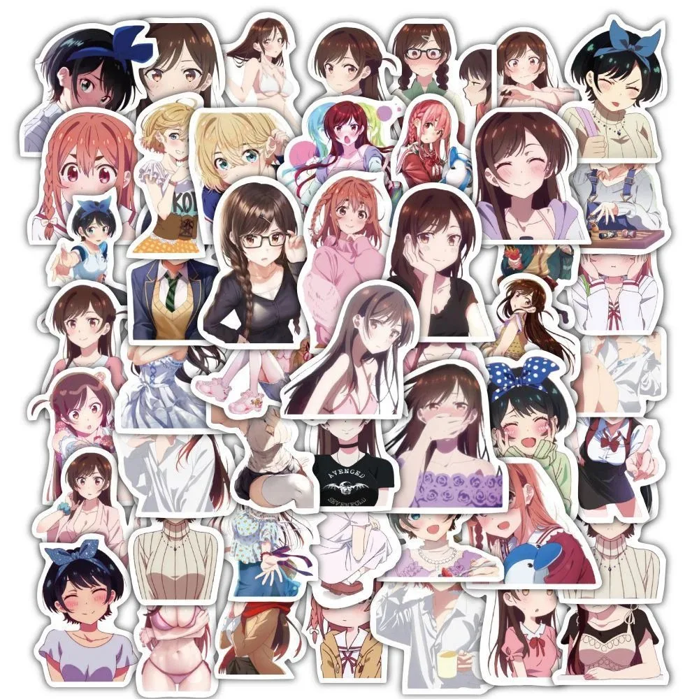 60/120pcs Mizuhara Chizuru Rent a Girlfriend Stickers Girls Asami Nanami Anime Sticker Notebook Phone Kawaii Ruka Decals