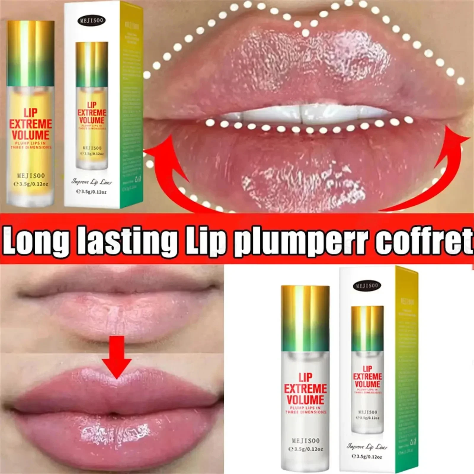 Instant Volumising Lip Plumper Oil Lip Enhancer Lip Gloss Plumping Serum Moisturizing Anti-Wrinkle Lipstick Sexy Lip Care Makeup