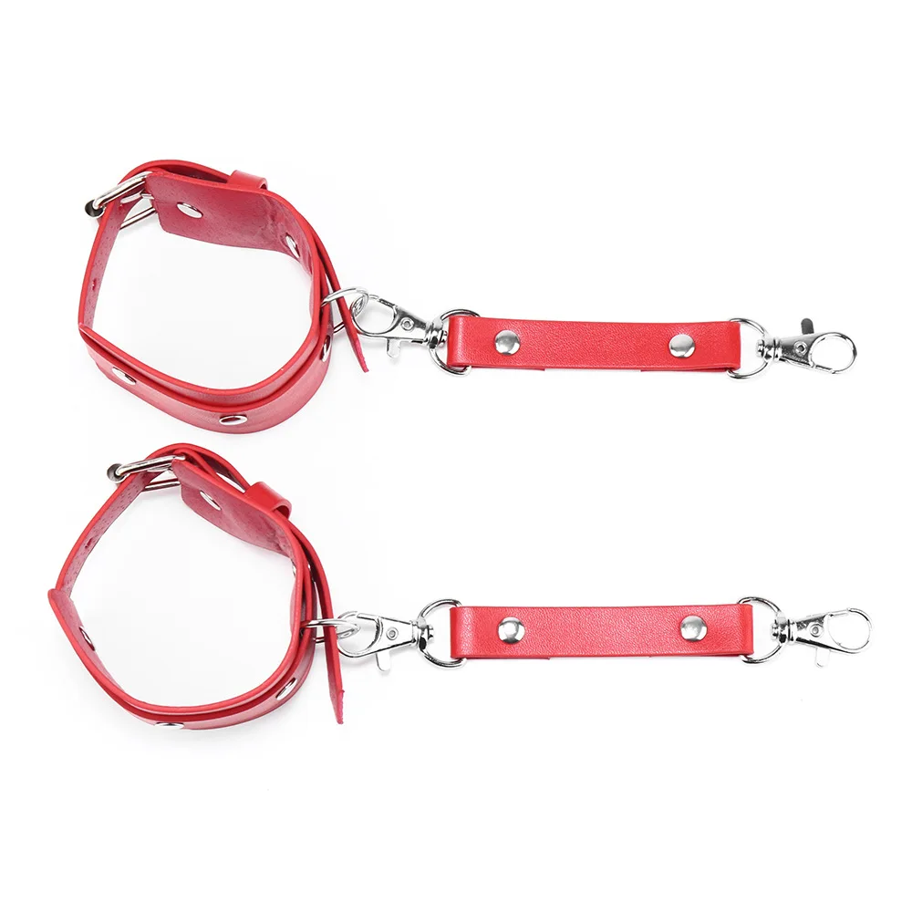 2Pcs Pu Leather Handcuffs Ankle Chains For Women Non-damaging Sexy Student Costume SM Sex Toys for Woman Couples Product