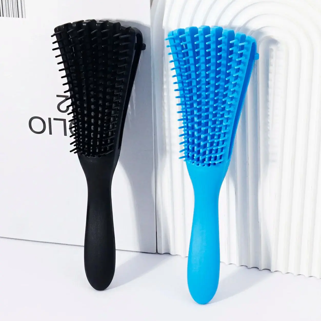 قطعتان من فرشاة تدليك فروة الرأس على شكل الأخطبوط - مضادة للكهرباء الساكنة، تصميم تهوية مجوفة، تمشيط لطيف، خاصة للشعر المستعار الحقيقي #5