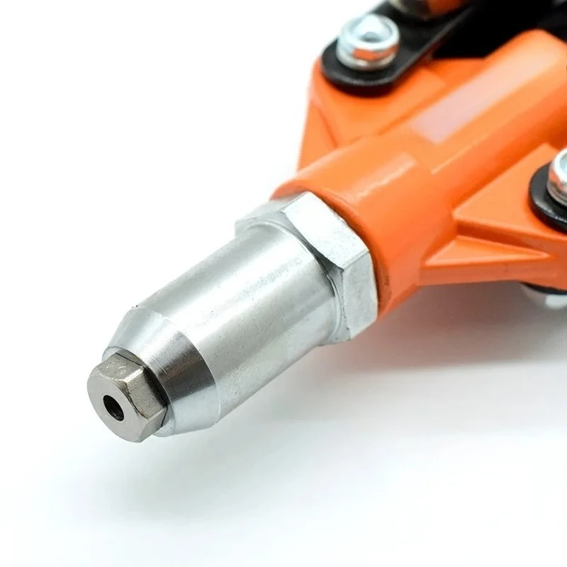 مسدس صامولة برشام يدوي بمقبض مزدوج مع مقبض مطلي بالمطاط، مسدس صامولة صناعي عالي التحمل مصنوع بالكامل من الفولاذ