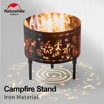 Naturehike Campfire Stand Firewood Stove Burner Fire Wood Heater Bonfire Furnace Brazier Camping Cooking Supplies Iron Portable