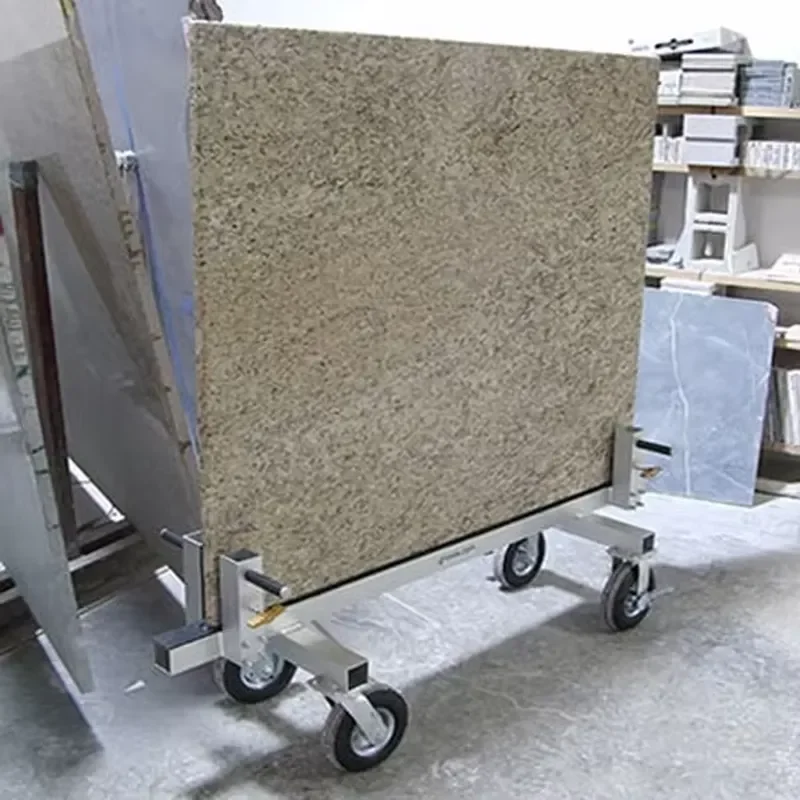 Aluminum Mobile Cart for Granite Marble Slate Heavy Duty Stone Transport Trolley with 4 Wheels Industrial Mounting Platform