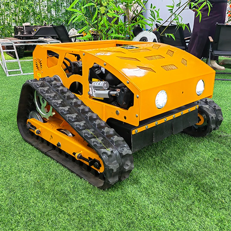 Wireless Lawn Mower Robot for Garden Trimming Easy to Operate Remote-Controlled Lawn Mowing Tracked All Terrain Lawn Mower