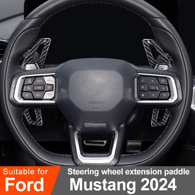 

Для Ford Mustang 2024, автомобильный удлинитель рулевого колеса, весло из углеродного волокна, внутренняя наклейка, модификация, аксессуары