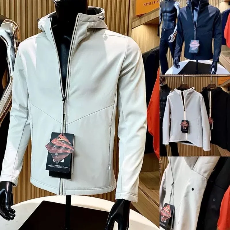 

Men's Outdoor Soft ell Fce Lined Jaet Breathable Autumn New Arrival Faion Brand Regular Sve Length Spring Youth