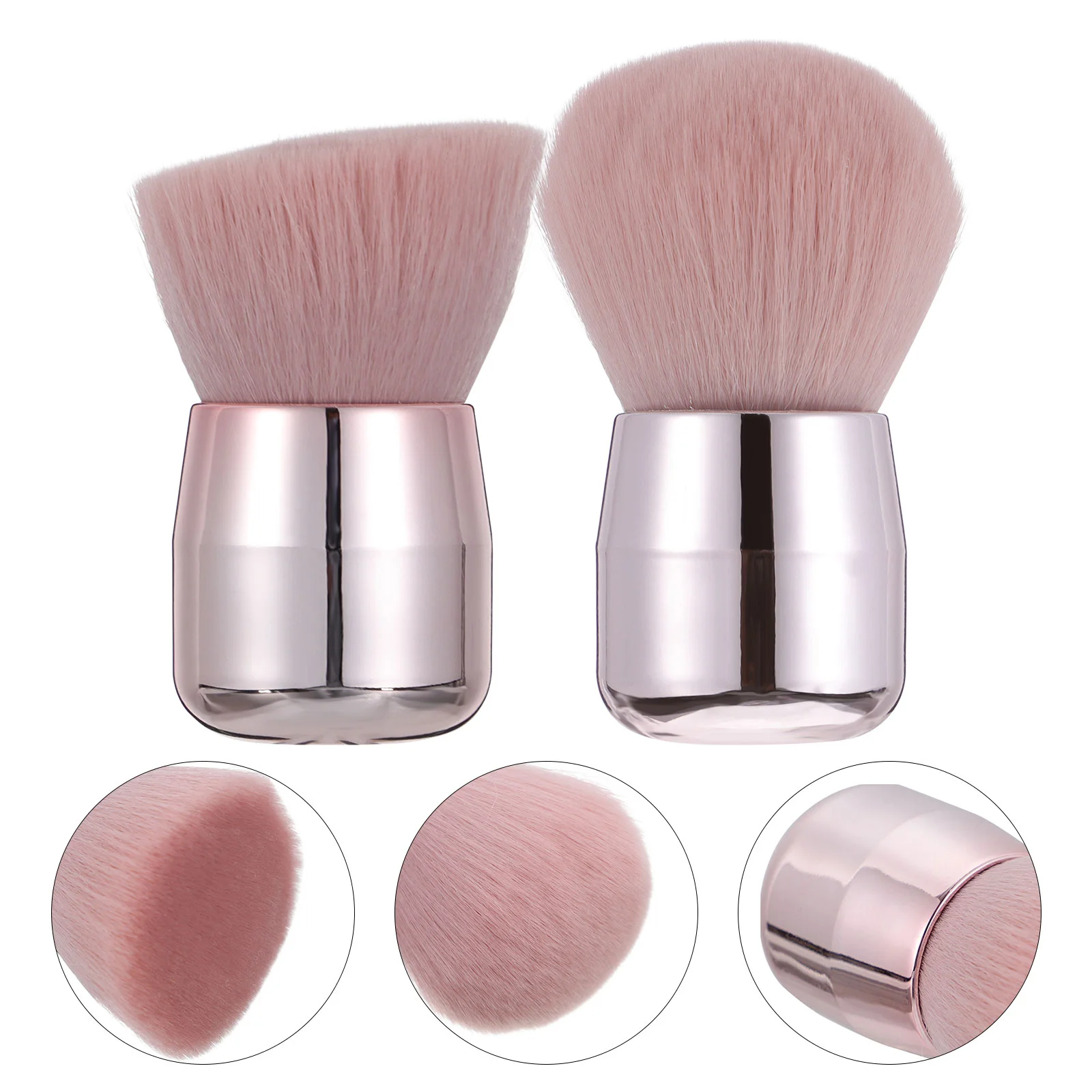 2 Pcs Mushroom Head Stucco Blush Brush Powder Foundation Loose Face Artificial Fiber Man