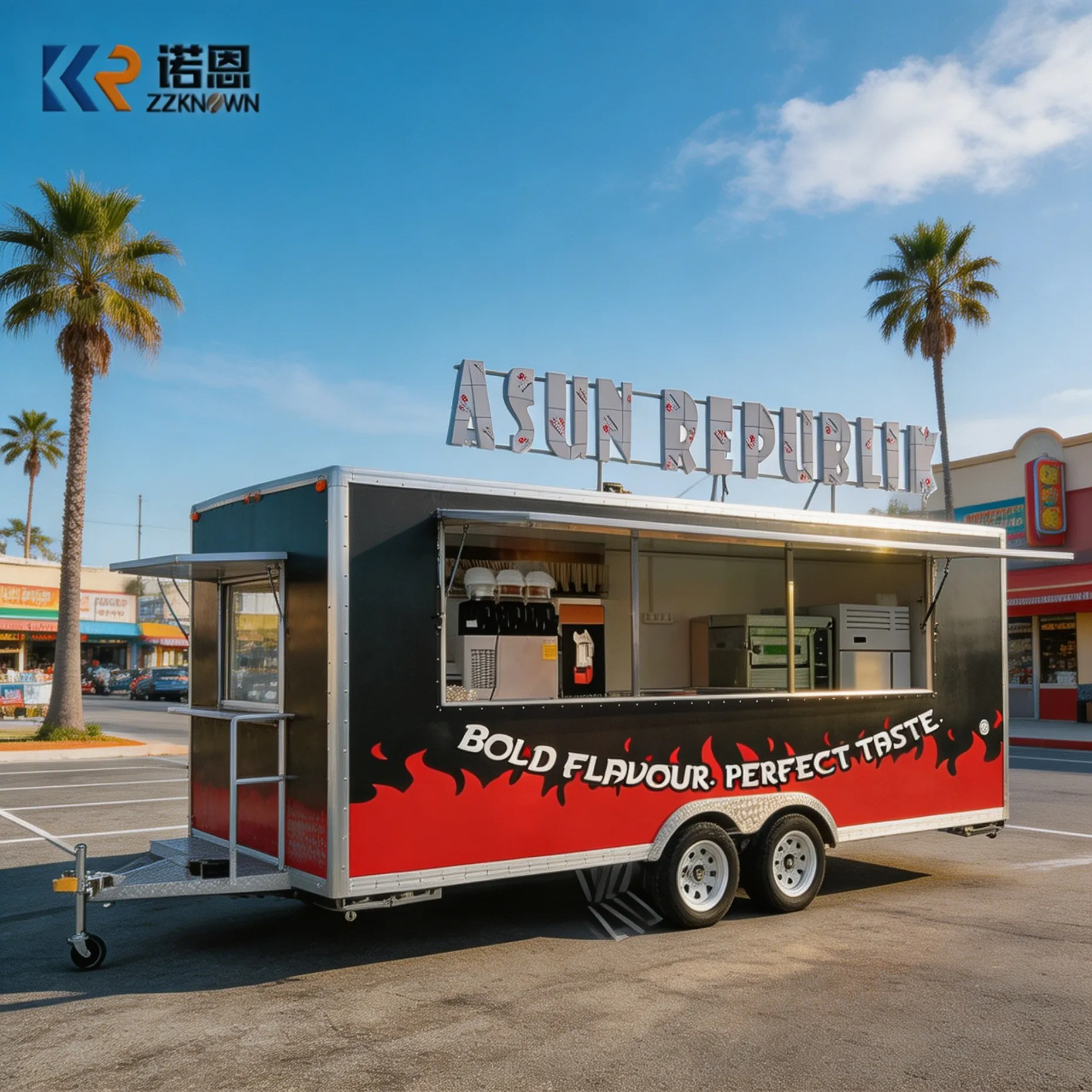 

Dual Tandem Axle Stainless Steel Hotdog Kitchen with Insulated Compartments for Street Vending Rust Resistant Food Trailer